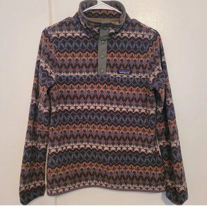 Patagonia Snap-T Fleece Pullover Sweater Small - Geometric Blue